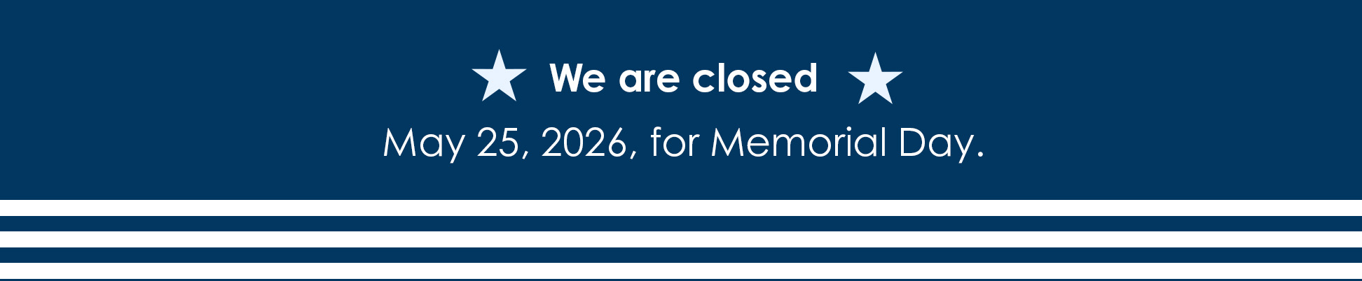 Closure Memorial day